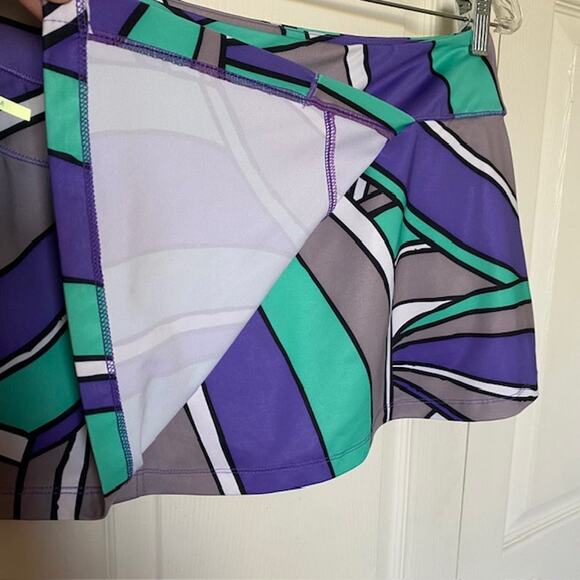 Lole Skort Color Block Multi-Color Mondrian Tennis Athletic‎ Women's Medium - Picture 2 of 8